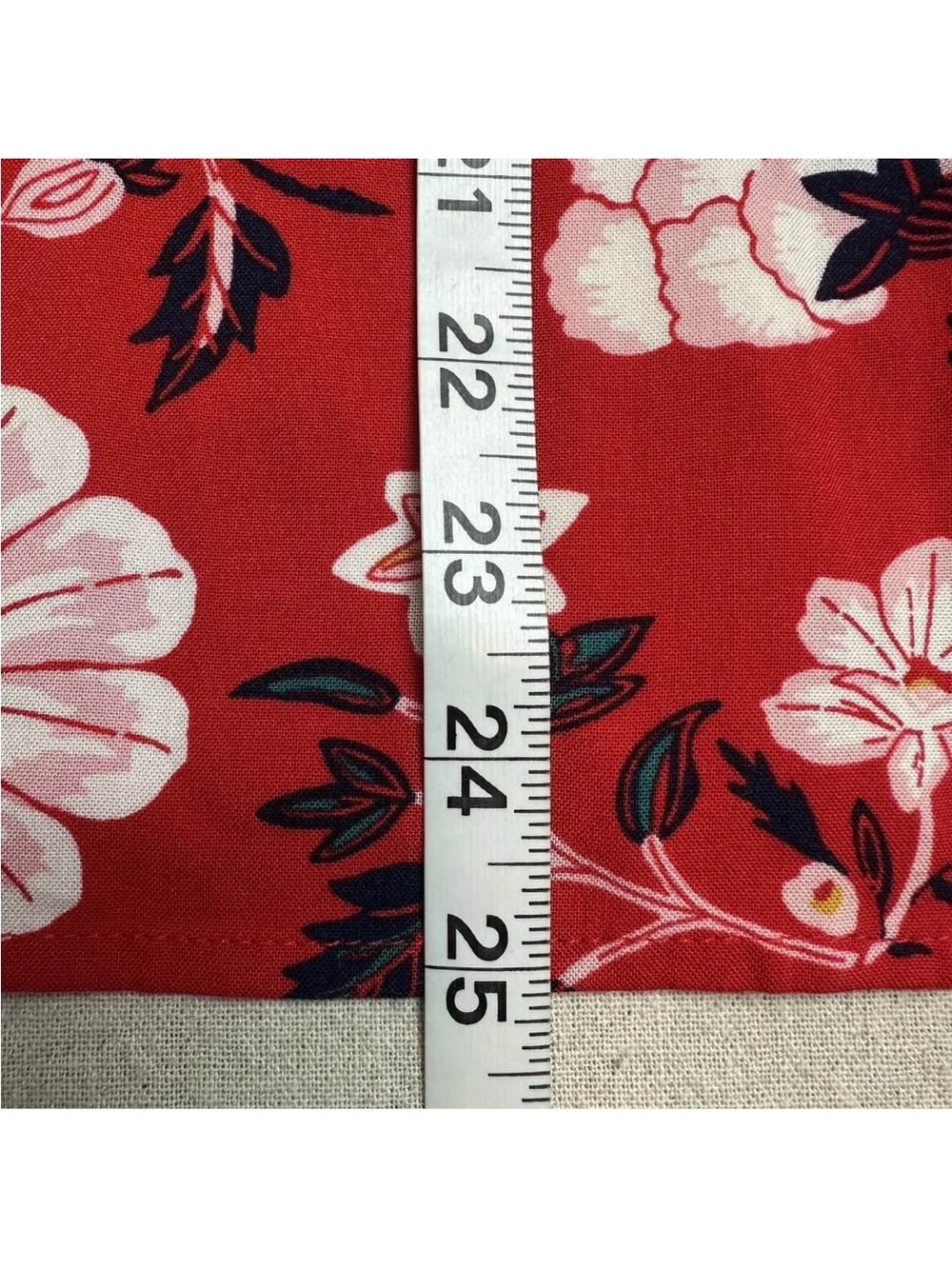 Old Navy Red Floral Blouse Smocked Shoulder Long Sleeve NWT - Picture 13 of 14